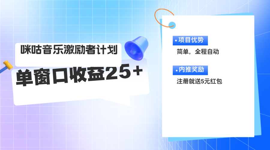 （11942期）咪咕激励者计划，单窗口收益20~25，可矩阵操作-副业库