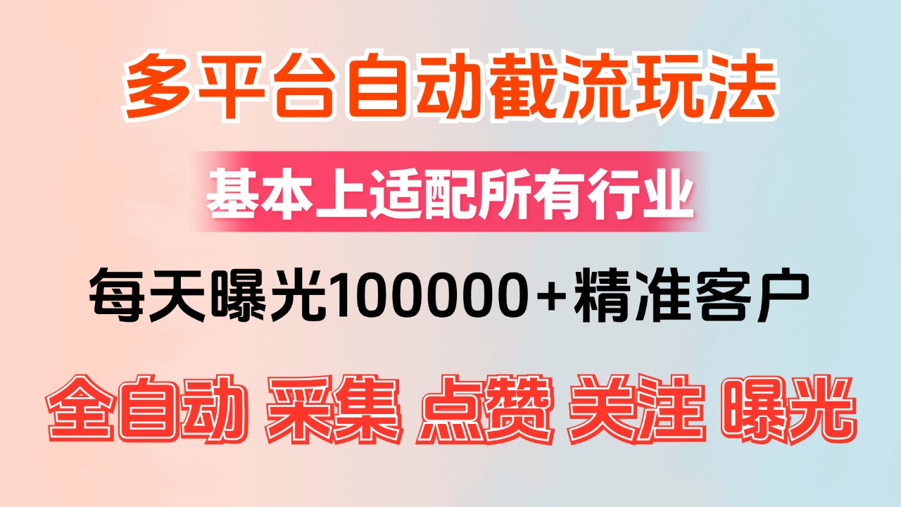 （12709期）小红书抖音视频号最新截流获客系统，全自动引流精准客户【日曝光10000+…-副业库