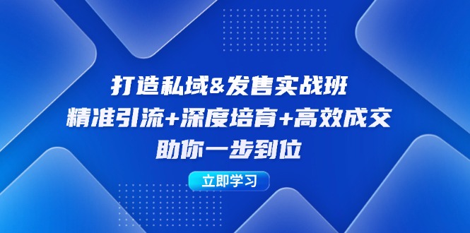 （12642期）打造私域&发售实操班：精准引流+深度培育+高效成交，助你一步到位-副业库