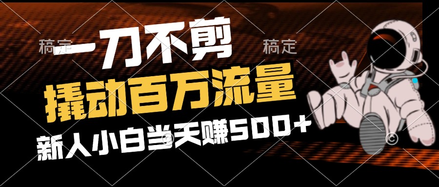 （12576期）2分钟一个作品，一刀不剪，撬动百万流量，新人小白刚做就赚500+-副业库