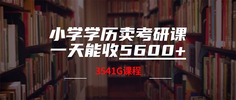 （12556期）小学学历卖考研课程，一天收5600（附3580G考研合集）-副业库