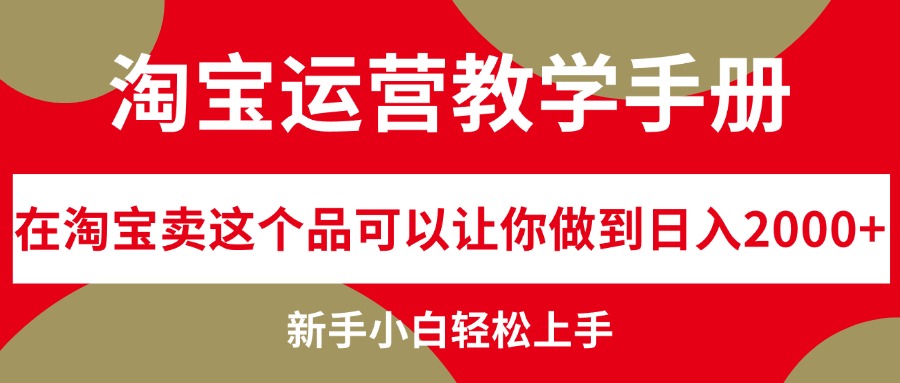 （12351期）淘宝运营教学手册，在淘宝卖这个品可以让你做到日入2000+，新手小白轻…-副业库