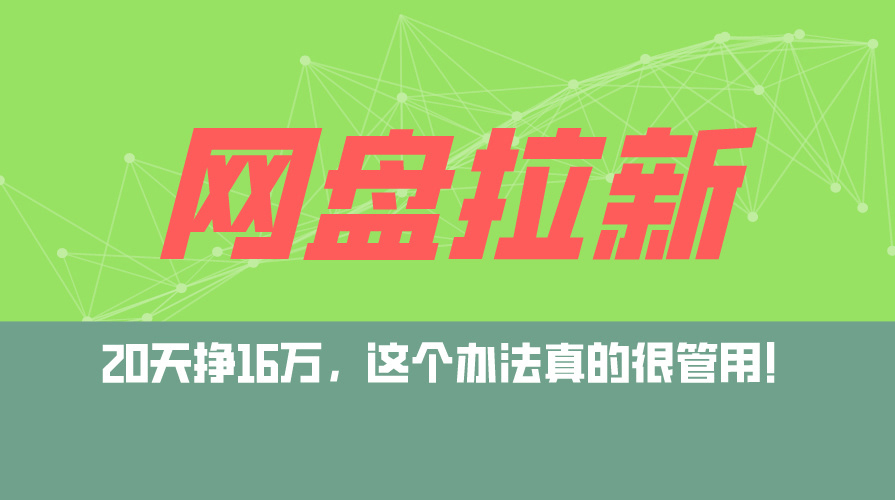 （12294期）网盘拉新+私域运营玩法，零基础入门，小白可操作，当天见效，日入5000+-副业库