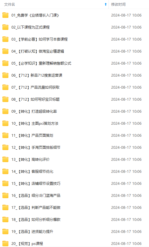图片[2]-（12186期）淘系运营实战班：市场分析、定位、定价、引流、产品策划，爆品打造-副业库