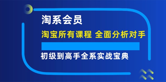 （12055期）淘系会员【淘宝所有课程，全面分析对手】，初级到高手全系实战宝典-副业库