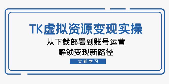 （12770期）TK虚拟资源变现实操：从下载部署到账号运营，解锁变现新路径-副业库