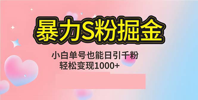 （12778期）单人单机日引千粉，变现1000+，S粉流量掘金计划攻略-副业库
