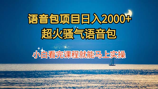 （12734期）语音包项目 日入2000+ 超火骚气语音包小白看完课程就能马上实操-副业库