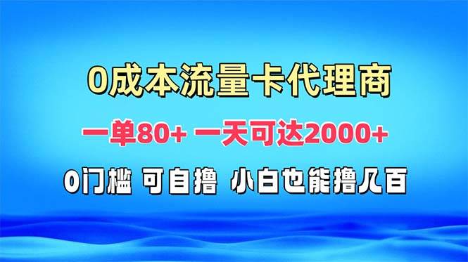 （13391期）免费流量卡代理一单80+ 一天可达2000+-副业库