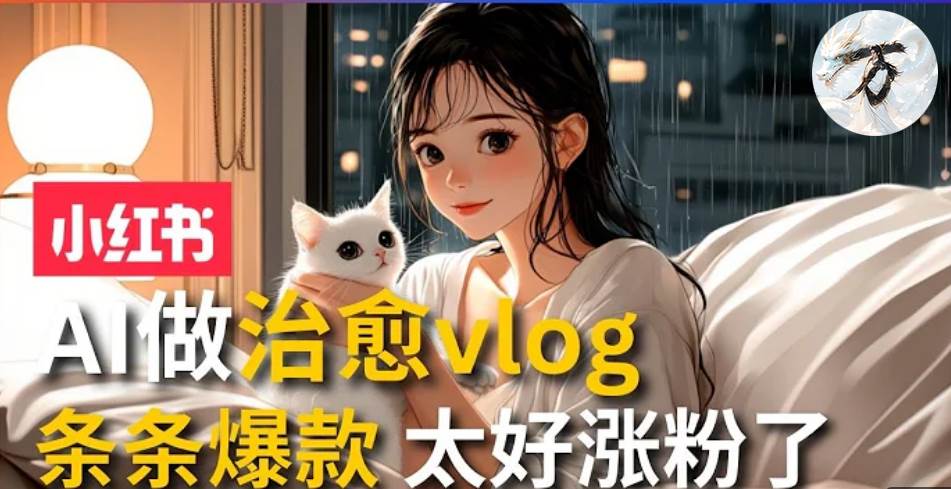 （13172期）AI治愈系vlog动画视频，小红书1个月轻松涨粉破万，商单报价1500+日入2000+-副业库