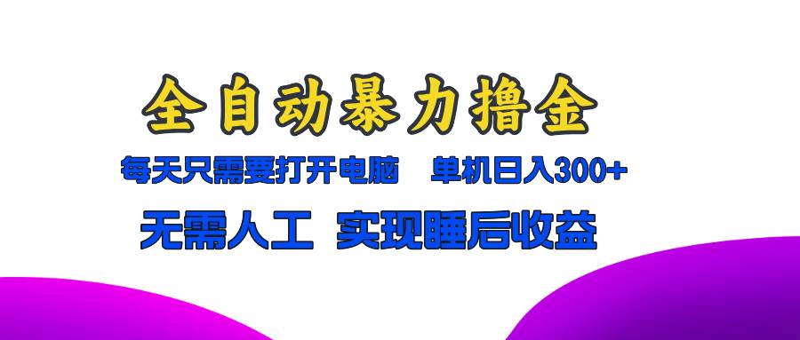 （13186期）全自动暴力撸金，只需要打开电脑，单机日入300+无需人工，实现睡后收益-副业库