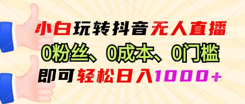 （13210期）小白玩转抖音无人直播，0粉丝、0成本、0门槛，轻松日入1000+-副业库