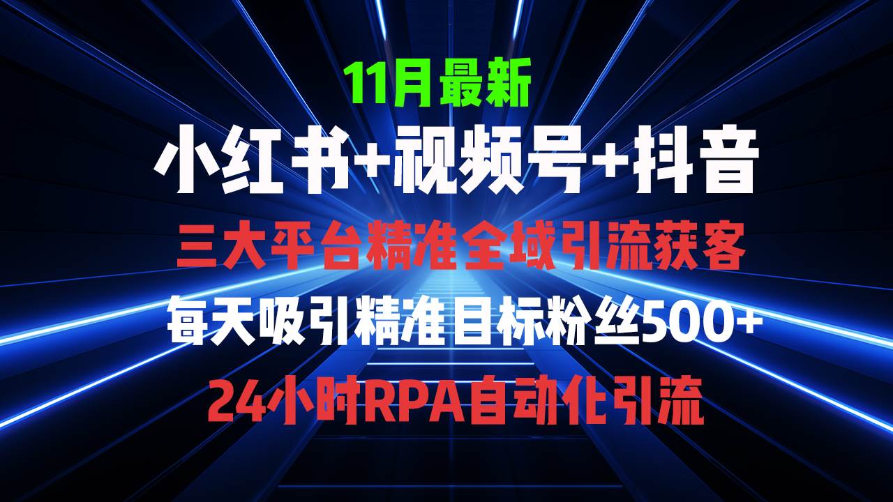 （13259期）全域多平台引流私域打法，小红书，视频号，抖音全自动获客，截流自…-副业库