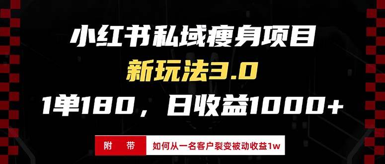 （13348期）小红书瘦身项目3.0模式，新手小白日赚收益1000+（附从一名客户裂变收益…-副业库