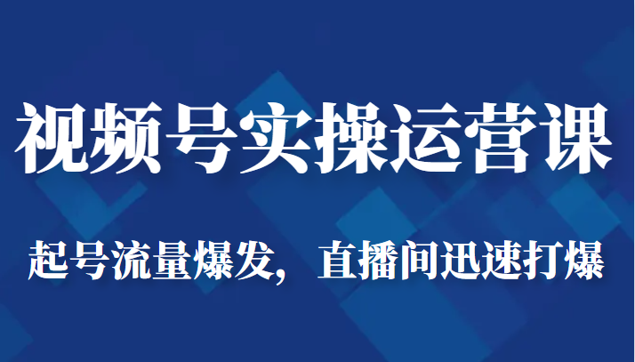 视频号实操运营课-起号流量爆发，直播间迅速打爆-副业库