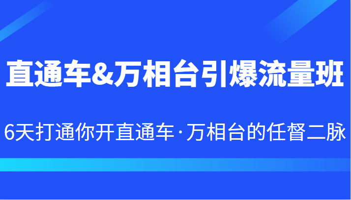 直通车&万相台引爆流量班 6天打通你开直通车·万相台的任督二脉-副业库