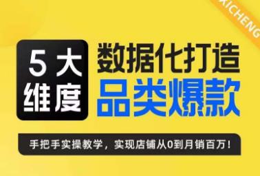 5大维度，数据化打造电商品类爆款特训营，一套高效运营爆款方法论-副业库