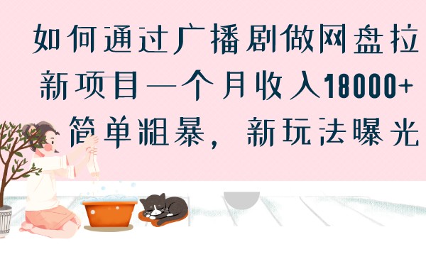 如何通过广播剧做网盘拉新项目一个月收入18000+，简单粗暴，新玩法曝光-副业库