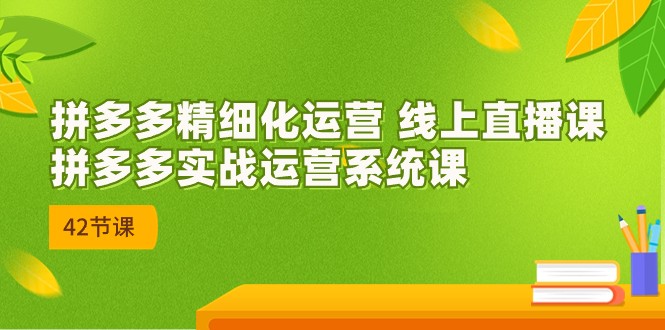 2023年8月新课-拼多多精细化运营 线上直播课：拼多多实战运营系统课-42节-副业库