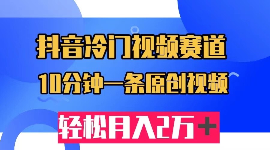 抖音冷门视频赛道，10分钟一条视频，轻松月入2W＋-副业库