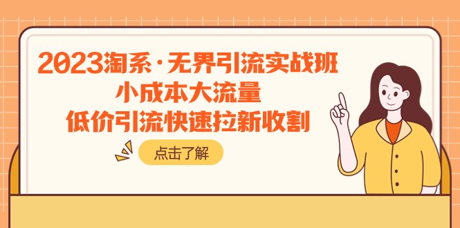 2023淘系·无界引流实战班：小成本大流量，低价引流快速拉新收割-副业库