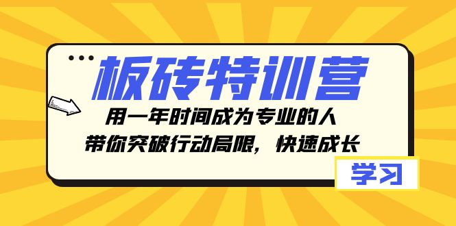 板砖特训营，用一年时间成为专业的人，带你突破行动局限，快速成长-副业库