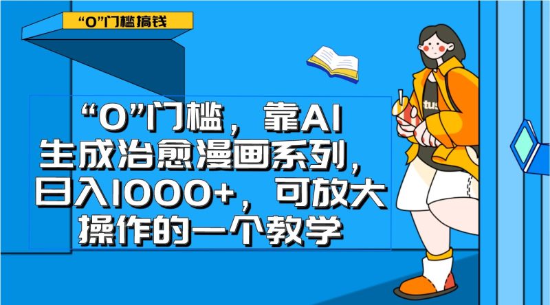 0门槛，靠AI生成治愈漫画系列，日入1000+，可放大操作的一个教学-副业库