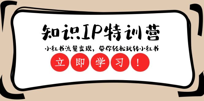 知识IP特训营 ：小红书流量变现，带你轻松玩转小红书（23节视频课）-副业库