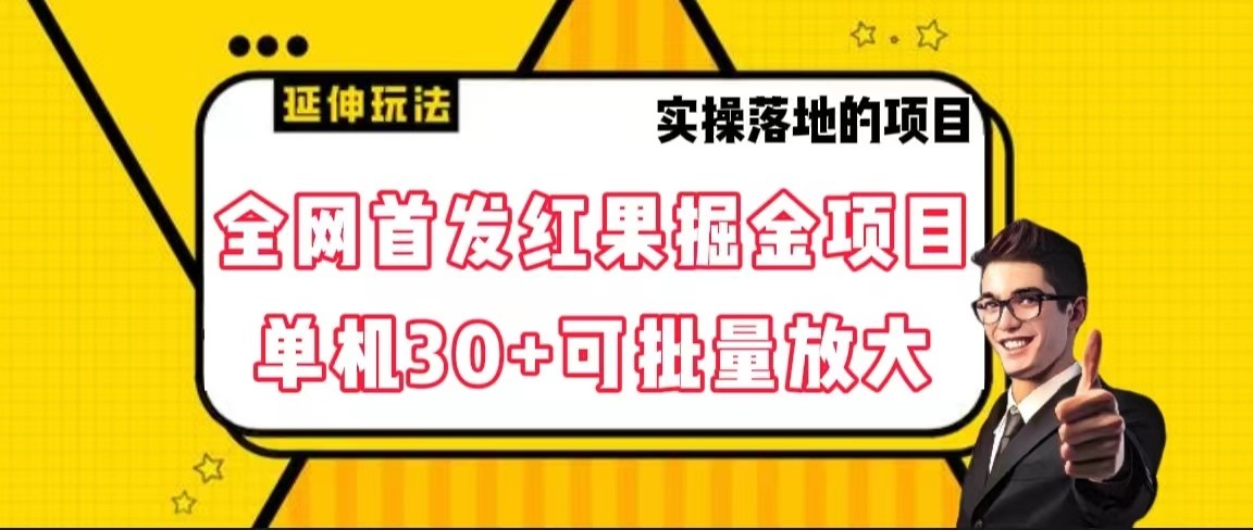 全网首发红果掘金项目，简单操作单机30＋可批量放大-副业库