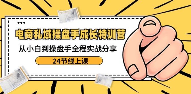 电商私域操盘手成长特训营：从小白到操盘手全程实战分享-24节线上课-副业库