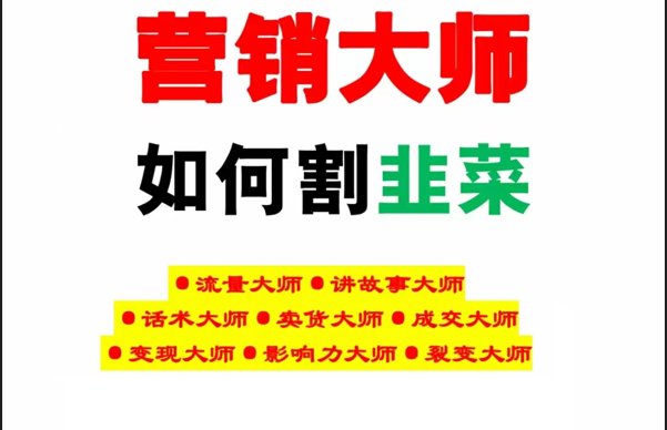 《营销大师如何割韭菜》禁止外传的大师绝学电子书-副业库