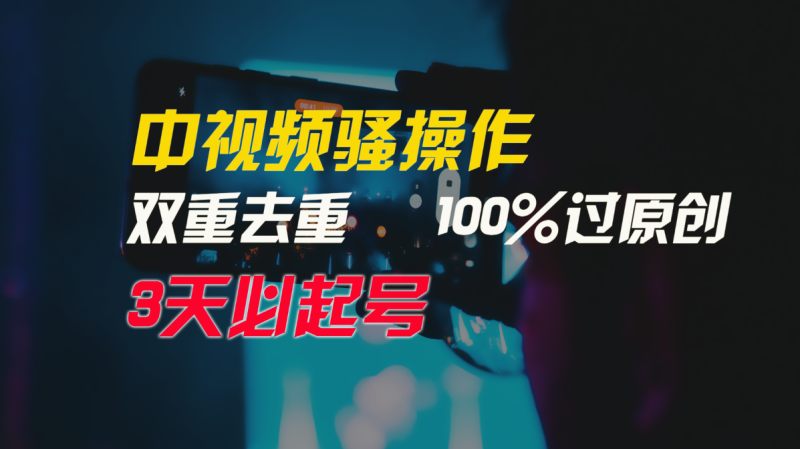 中视频骚操作，双重去重100%过原创，3天比必起号，简单无脑，月入3W+-副业库