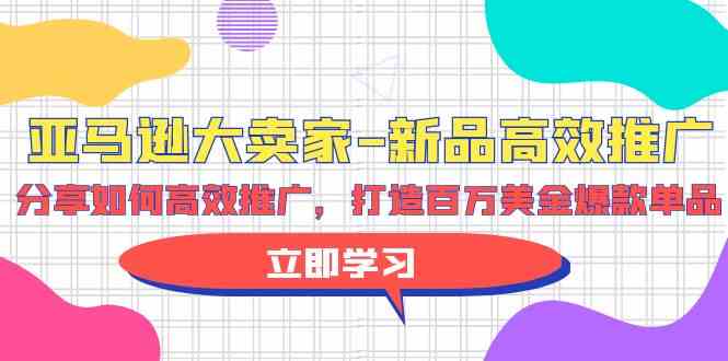 亚马逊大卖家新品高效推广，分享如何高效推广，打造百万美金爆款单品-副业库