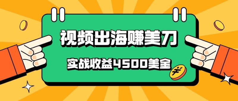 国内爆款视频出海赚美刀，实战收益4500美金，批量无脑搬运，无需经验直接上手-副业库