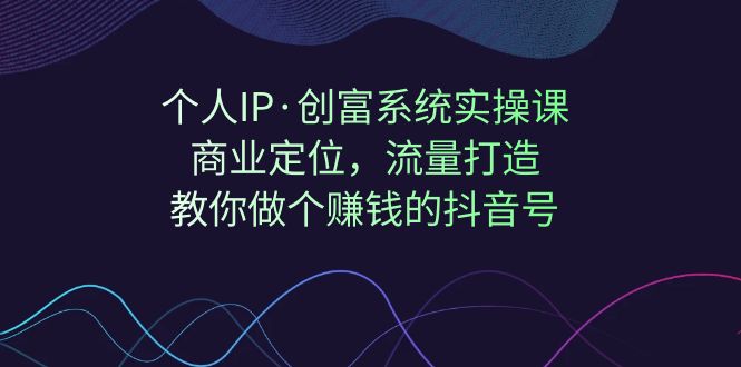 个人IP·创富系统实操课：商业定位，流量打造，教你做个赚钱的抖音号-副业库