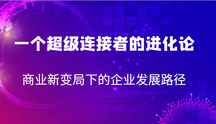 一个超级连接者的进化论 商业新变局下的企业发展路径-副业库