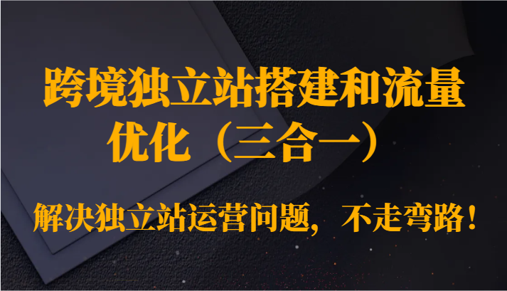 跨境独立站搭建和流量优化（三合一）解决独立站运营问题，不走弯路！-副业库