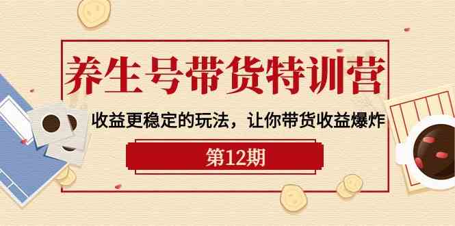 养生号带货特训营【12期】收益更稳定的玩法，让你带货收益爆炸（9节直播课）-副业库