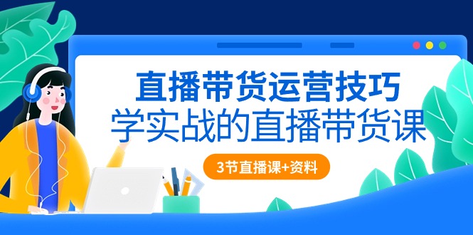 直播带货运营技巧，学实战的直播带货课（3节直播课+配套资料）-副业库