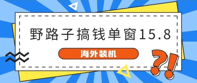 海外装机，野路子搞钱，单窗口15.8，亲测已变现10000+-副业库