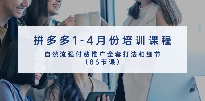 拼多多1-4月份培训课程，自然流强付费推广全套打法和细节（86节课）-副业库