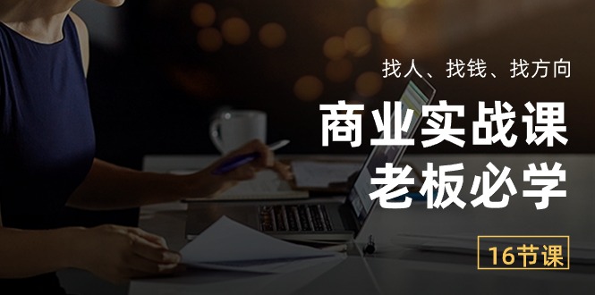 商业实战课【老板必学】：找人、找钱、找方向（16节课）-副业库