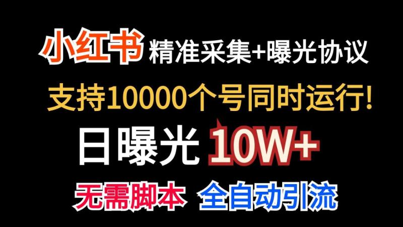 价值10万！小红书自动精准采集＋日曝光10w＋-副业库