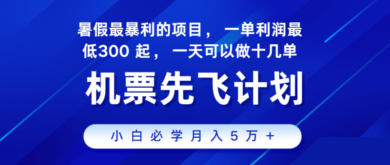 2024暑假最赚钱的项目，市场很大，一单利润300+，每天可批量操作-副业库