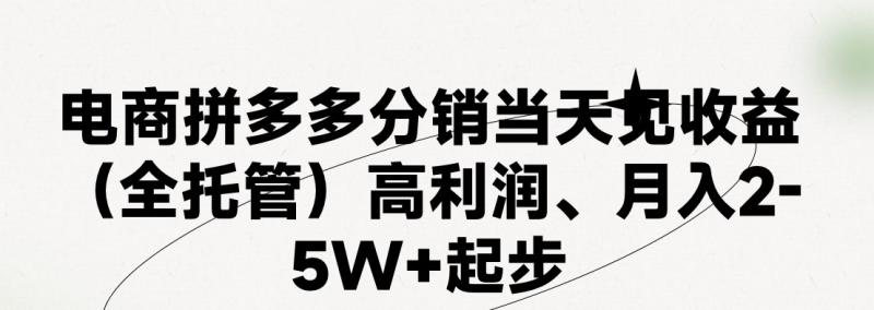 最新拼多多模式日入4K+两天销量过百单，无学费、 老运营代操作、小白福利，了解不吃亏-副业库