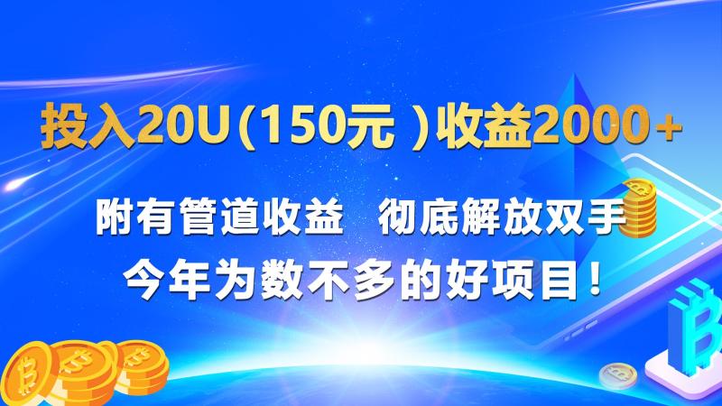 投入20u（150元 ）收益2000+ 附有管道收益  彻底解放双手  今年为数不多的好项目！-副业库
