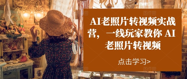 AI老照片转视频实操训练营，一线玩家教你AI老照片转视频-副业库