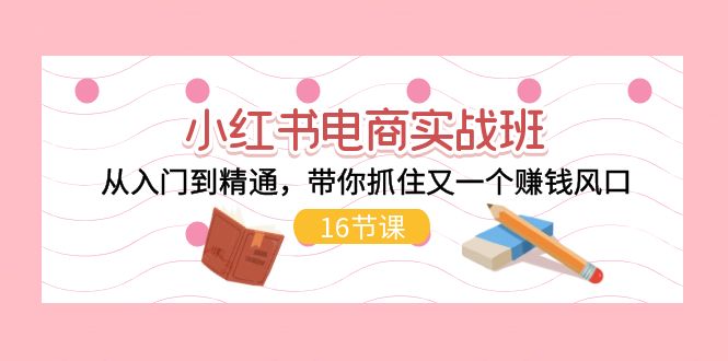 小红书电商实战班，从入门到精通，带你抓住又一个赚钱风口（17节）-副业库