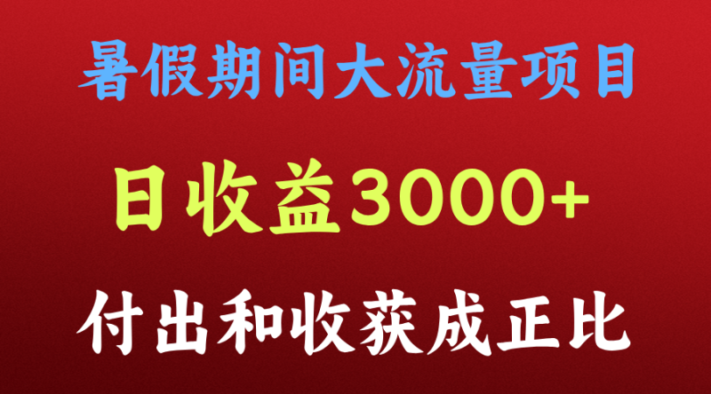 一天收益3000+，暑假期间， 这个项目才是真火-副业库