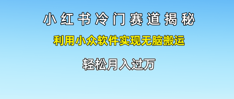 小红书冷门赛道揭秘,利用小众软件实现无脑搬运，轻松月入过万-副业库
